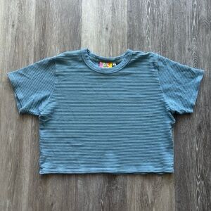 Big Bud Press Blue Ribbed Crop Top